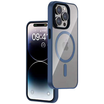 Pouzdro pro iPhone 14 Pro Max MagSafe Case ochranný kryt Alogy Ring obrněné pouzdro na telefon matné tmavě modré