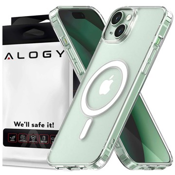 Pouzdro pro iPhone 15 MagSafe Hybrid Case Cover Shock Clear Alogy Transparent Glass