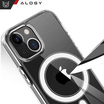 Pouzdro pro iPhone 15 Plus MagSafe Housing Hybrid Case Cover Shock Clear Alogy Transparent Glass