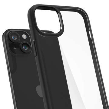 Pouzdro pro iPhone 15 Plus Spigen Ultra Hybrid Case, černý zadní kryt, matné černé sklo