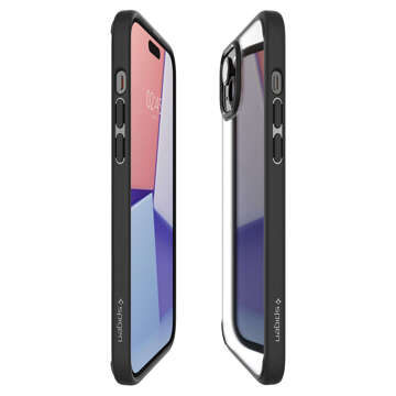 Pouzdro pro iPhone 15 Plus Spigen Ultra Hybrid Case, černý zadní kryt, matné černé sklo