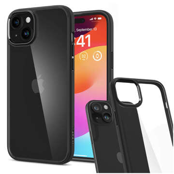 Pouzdro pro iPhone 15 Plus Spigen Ultra Hybrid Case, černý zadní kryt, matné černé sklo