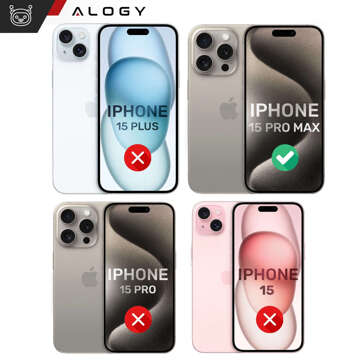 Pouzdro pro iPhone 15 Pro Max Housing Case 2x sklo displeje a 2x pancéřová čočka Alogy 360 Hybrid Set 5v1 černá a průhledná