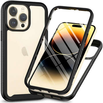 Pouzdro pro iPhone 15 Pro Max obrněný kryt hydrogelová fólie Case Defense 360 ​​​​Pro Alogy černý