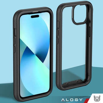 Pouzdro pro iPhone 15 Pro Max obrněný kryt hydrogelová fólie Case Defense 360 ​​​​Pro Alogy černý