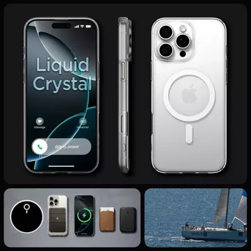 Pouzdro pro iPhone 16 Pro Max Spigen Liquid Crystal Mag Magsafe Ochranné pouzdro na telefon Clear