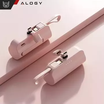 PowerBank 5000mAh Alogy kapesní malá externí nabíječka Powerbanka USB-C a lightning Pink