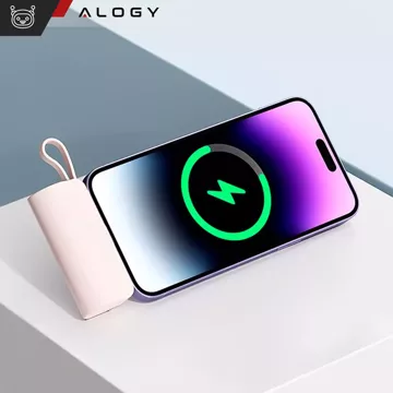 PowerBank 5000mAh Alogy kapesní malá externí nabíječka Powerbanka USB-C a lightning Pink