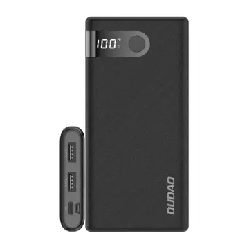 Powerbanka Dudao 10000 mAh 2x USB / USB typu C / micro USB 2 A s LED obrazovkou černá (K9Pro-02)