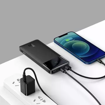 Powerbanka s displejem Baseus Bipow 10000mAh 15W černá (Overseas Edition) USB-A - Micro USB kabel 0,25m černý (PPBD050001)