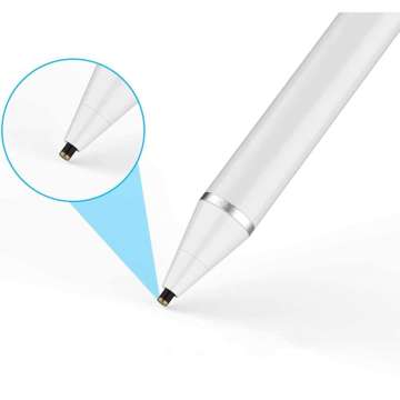 Precision Stylus Pen Aktivní Stylus Pen pro dotykovou obrazovku tabletu / telefonu Bílé