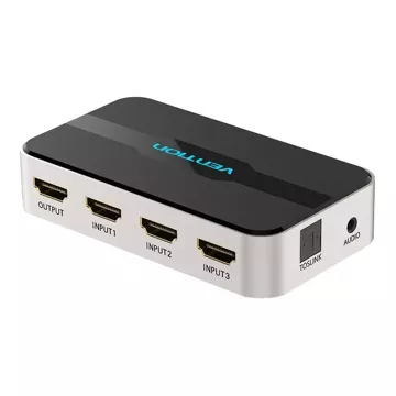 Přepínač HDMI Vention AFJH0 3 v 1 s oddělením zvuku (šedá)