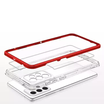 Průhledné pouzdro 3v1 pro Samsung Galaxy A33 5G Frame Gel Cover Red