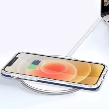 Průhledné pouzdro 3v1 pro iPhone 12 s modrým rámečkem, gelový kryt