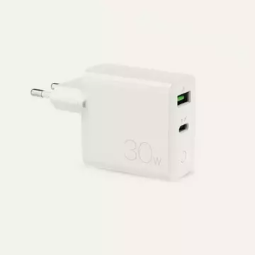 Puro Nástěnná nabíječka Mini FAST 1xUSB 1xUSB-C 30W bílá/bílá FMCTCUSBAC30WPDWHI