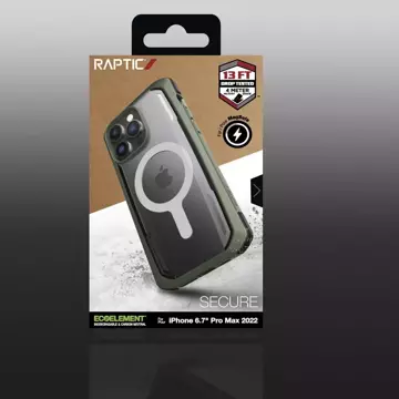 Raptic Secure Case pro iPhone 14 Pro Max s pancéřovým krytem MagSafe zeleným