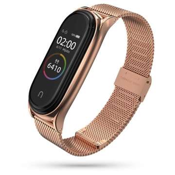 Řemínek k náramku MilaneseBand pro Xiaomi Mi Smart Band 5/6/6 NFC Rose Gold