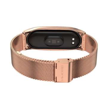 Řemínek k náramku MilaneseBand pro Xiaomi Mi Smart Band 5/6/6 NFC Rose Gold