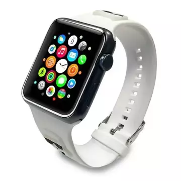 Řemínek pro chytré hodinky Karl Lagerfeld KLAWLSLCKW pro Apple Watch 42/44/45mm bílý/bílý řemínek Silikon Karl