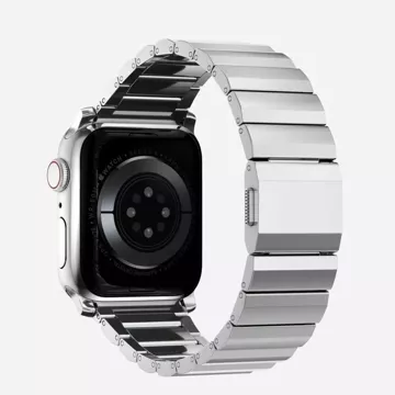 Řemínek s ocelovým páskem pro Apple Watch 4 / 5 / 6 / 7 / 8 / 9 / Se / Ultra 1 / 2 (42 / 44 / 45 / 49 Mm) Stříbrný