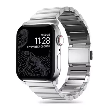 Řemínek s ocelovým páskem pro Apple Watch 4 / 5 / 6 / 7 / 8 / 9 / Se / Ultra 1 / 2 (42 / 44 / 45 / 49 Mm) Stříbrný