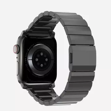 Řemínek s ocelovým páskem pro Apple Watch 4 / 5 / 6 / 7 / 8 / 9 / Se / Ultra 1 / 2 (42 / 44 / 45 / 49 Mm) černý