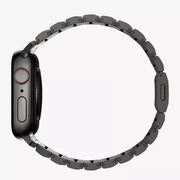 Řemínek s ocelovým páskem pro Apple Watch 4 / 5 / 6 / 7 / 8 / 9 / Se / Ultra 1 / 2 (42 / 44 / 45 / 49 Mm) černý