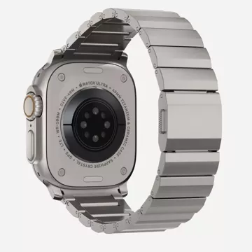 Řemínek s ocelovým páskem pro Apple Watch 4/5/6/7/8/9/Se/Ultra 1/2 (42/44/45/49 mm) Titanium