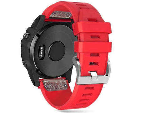 Řemínek z uhlíkové pryže Alogy pro Garmin Fenix ​​​​5/5 Plus / 6/6 Pro Raspberry