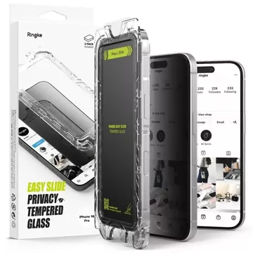 Ringke Easy Slide 2-balení Privacy Glass pro iPhone 16 Pro Max Privacy