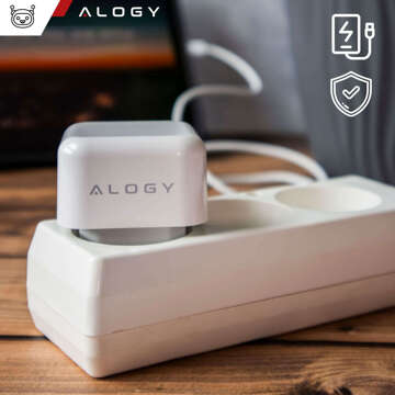 Rychlá 35W nástěnná nabíječka 2x USB-C USB typ C PD pro iPhone Alogy 2portová kostka Bílá