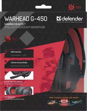 SLUCHÁTKA Defender S MICR WARHEAD G-450 LED USB HRA