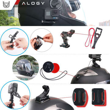 Sada příslušenství pro upevnění na přilbu Alogy 20v1 pro akční kamery GoPro, DJI, Insta360, SJCam, Eken