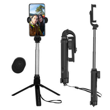 Selfie Stick Bluetooth držák telefonu Stativový držák telefonu s dálkovým ovládáním Bluetooth stativ Black