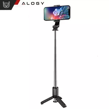 Selfie Stick Tripod Pole Bluetooth Alogy Stativ Držák telefonu Black