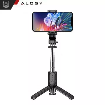 Selfie Stick Tripod Pole Bluetooth Alogy Stativ Držák telefonu Black