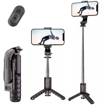 Selfie Stick Tripod Pole Bluetooth Alogy Stativ Držák telefonu Black