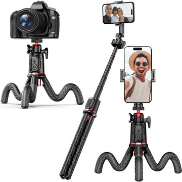 Selfie tyč L07S Bluetooth statyw Flexible Tripod Black