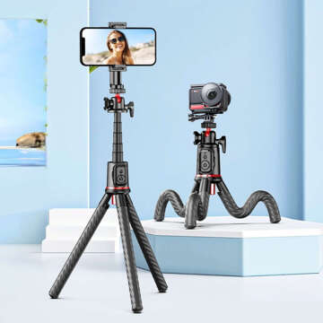 Selfie tyč L07S Bluetooth statyw Flexible Tripod Black