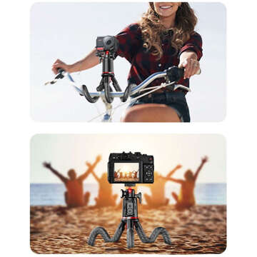 Selfie tyč L07S Bluetooth statyw Flexible Tripod Black