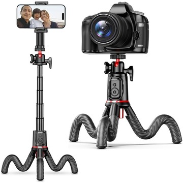 Selfie tyč L07S Bluetooth statyw Flexible Tripod Black