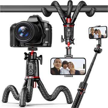 Selfie tyč L07S Bluetooth statyw Flexible Tripod Black