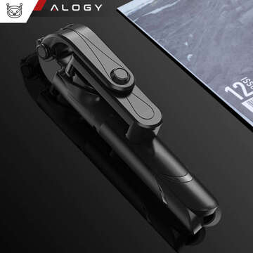 Selfie tyč stativ Stativový držák telefonu Alogy Tripod selfie tyč Bluetooth 360 dálkové ovládání Black