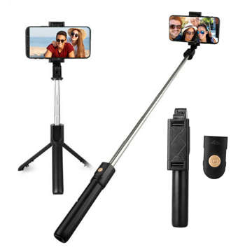 Selfie tyč stativ Tripod Alogy Stand držák telefonu selfie tyč Bluetooth dálkové ovládání Black