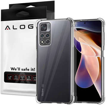 ShockProof Alogy Silikonové Armor pouzdro pro Xiaomi Redmi Note 11 Transparent