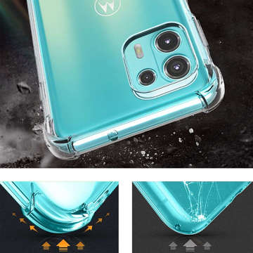 ShockProof Alogy silikonové pancéřové pouzdro pro Motorola Moto Edge 20 Lite Transparent