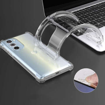 ShockProof Alogy silikonové pancéřové pouzdro pro Motorola Moto Edge 30 Pro Transparent