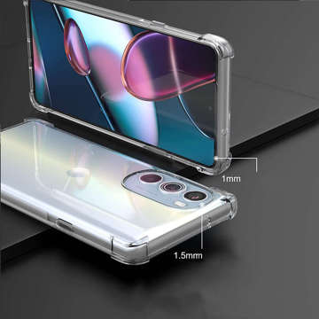 ShockProof Alogy silikonové pancéřové pouzdro pro Motorola Moto Edge 30 Pro Transparent