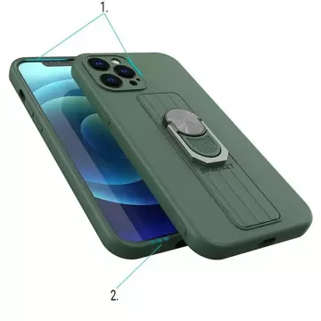 "Silikonové pouzdro Ring Case s držákem na prst a stojánkem pro Samsung Galaxy S22 (S22 Plus) modré"