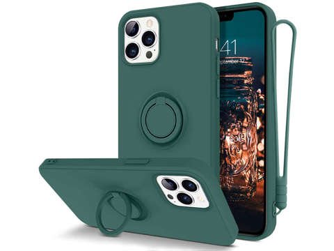 Silikonové pouzdro Ring Ultra Slim Alogy pro iPhone 12/12 Pro 6.1 Green Glass